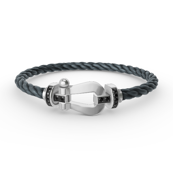 [Eternal Jewelry]FORCE LARGE HORSESHOE BLACK DIAMOND BRACELET SILVER