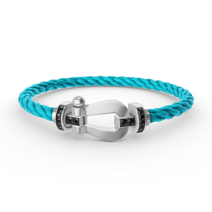 [Eternal Jewelry]FORCE LARGE HORSESHOE BLACK DIAMOND BRACELET SILVER