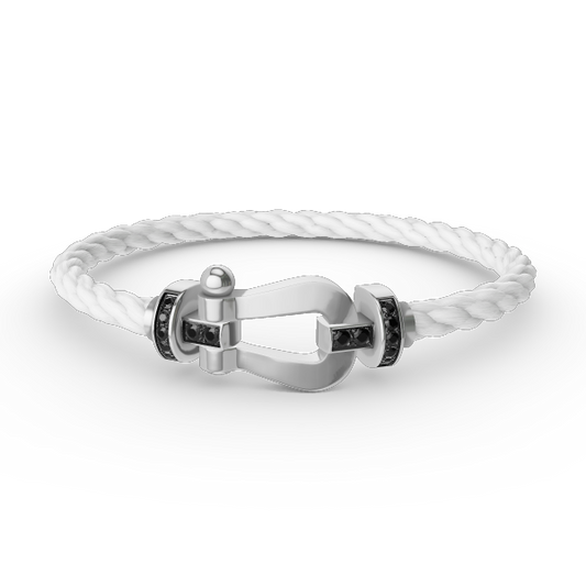 [Eternal Jewelry]FORCE LARGE HORSESHOE BLACK DIAMOND BRACELET SILVER