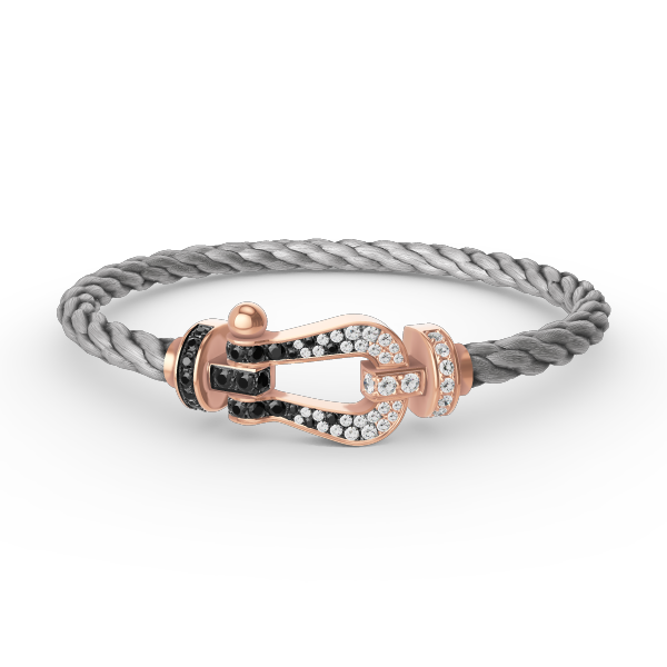 [Eternal Jewelry]FORCE LARGE HORSESHOE BLACK WHITE DIAMOND BRACELET ROSE GOLD