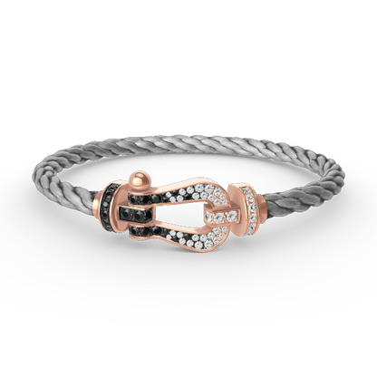 [Eternal Jewelry]FORCE LARGE HORSESHOE BLACK WHITE DIAMOND BRACELET ROSE GOLD