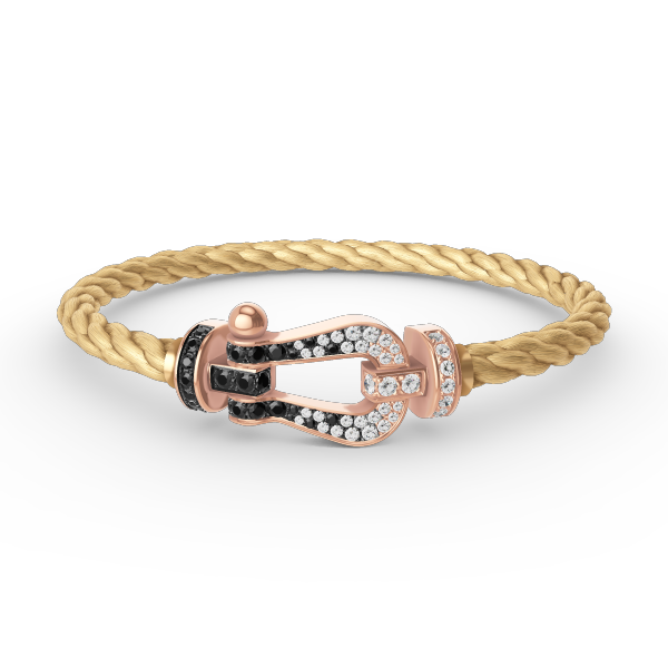 [Eternal Jewelry]FORCE LARGE HORSESHOE BLACK WHITE DIAMOND BRACELET ROSE GOLD