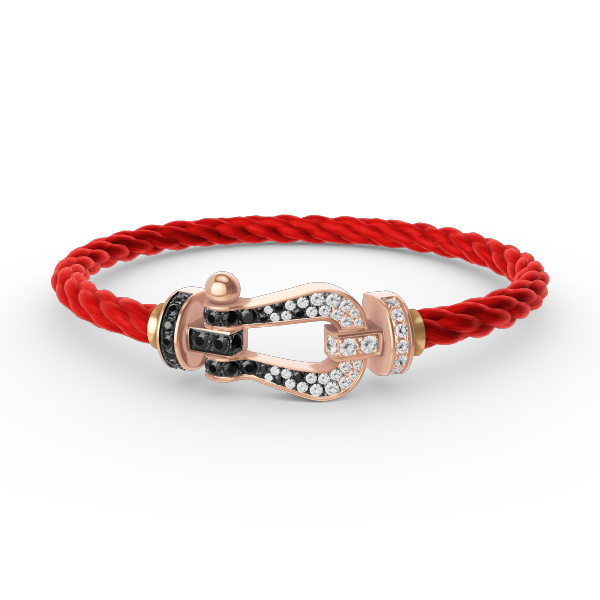 [Eternal Jewelry]FORCE LARGE HORSESHOE BLACK WHITE DIAMOND BRACELET ROSE GOLD