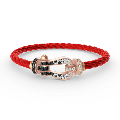 [Eternal Jewelry]FORCE LARGE HORSESHOE BLACK WHITE DIAMOND BRACELET ROSE GOLD