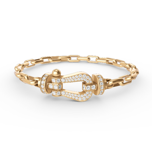 [Eternal Jewelry]FORCE LARGE HORSESHOE CLASP  METAL BRACELET
