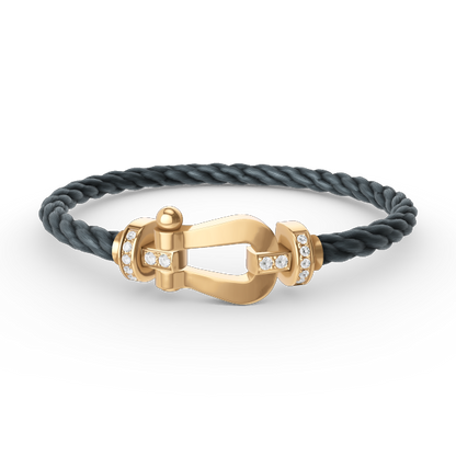 [Eternal Jewelry]FORCE LARGE HORSESHOE HALF DIAMOND BRACELET GOLD