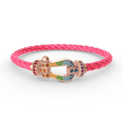 [Eternal Jewelry]FORCE LARGE HORSESHOE  COLORED DIAMOND BRACELET ROSE GOLD