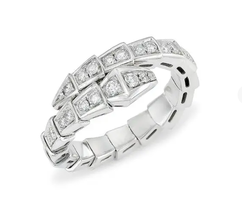 [Eternal Jewelry]SERPENTI RING SILVER DIAMOND PAVED 4MM