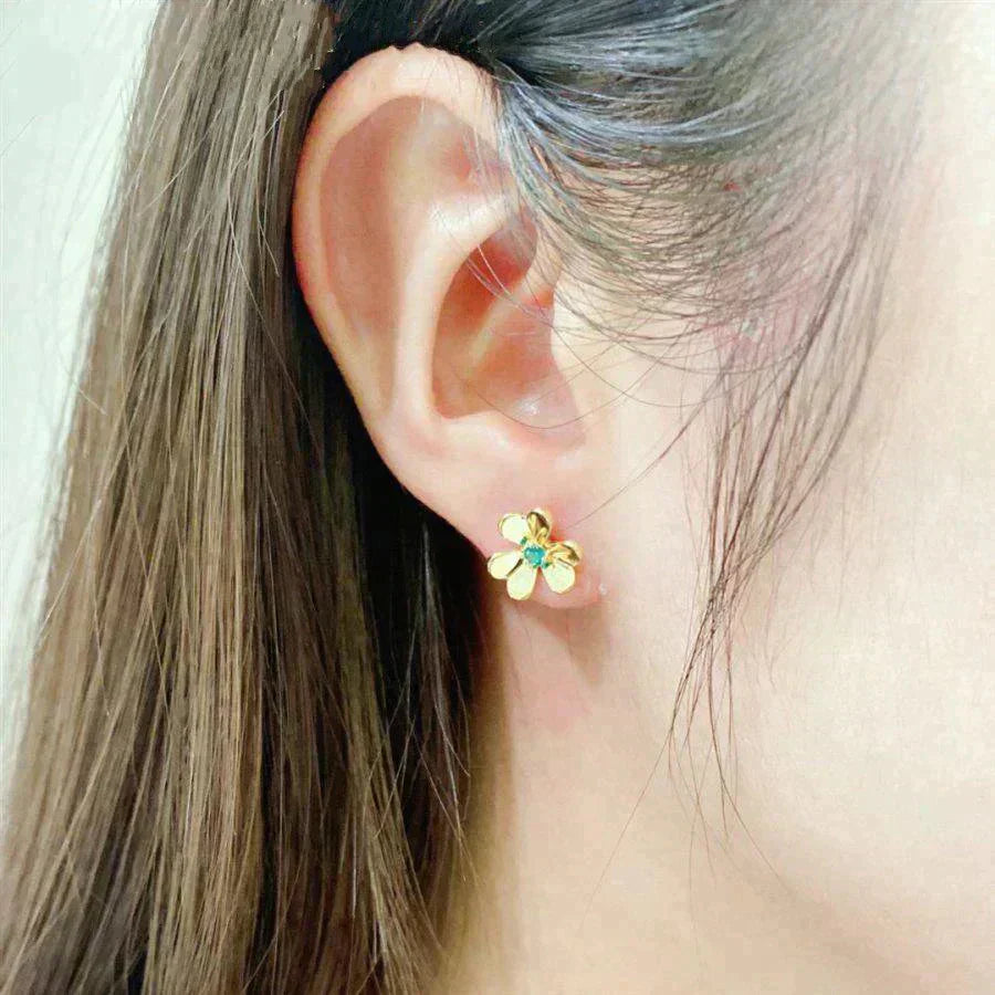 [Eternal Jewelry]FRIVOLE  FLOWER MALACHITE EARRINGS
