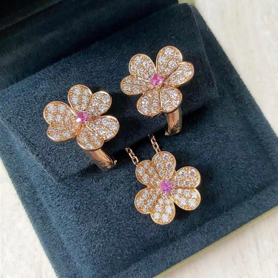 [Eternal Jewelry]FRIVOLE ROSE GOLD FLOWER DIAMOND NECKLACE