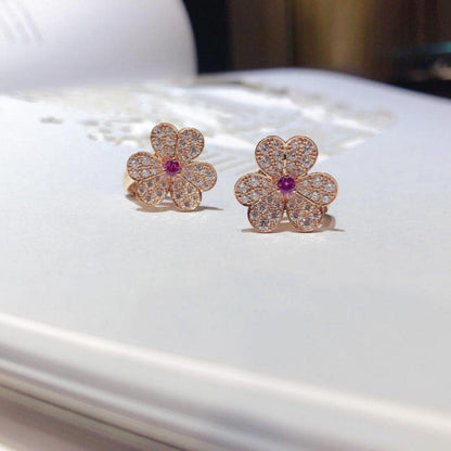 [Eternal Jewelry]FRIVOLE PINK GOLD FLOWER DIAMOND EARRINGS