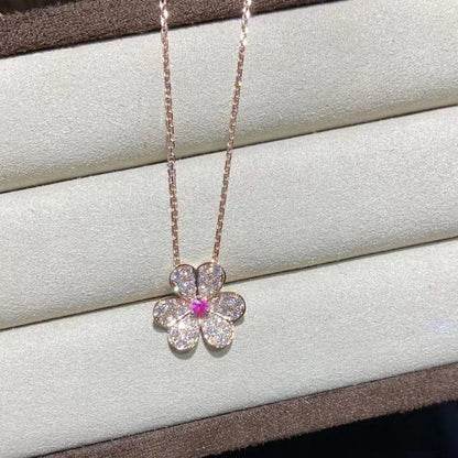 [Eternal Jewelry]FRIVOLE ROSE GOLD FLOWER DIAMOND NECKLACE