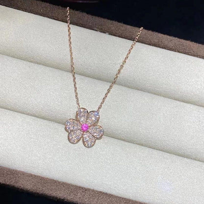 [Eternal Jewelry]FRIVOLE ROSE GOLD FLOWER DIAMOND NECKLACE
