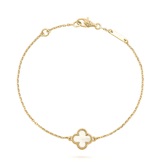 [Eternal Jewelry]CLOVER WHITE MOP SINGLE FLOWER BRACELET