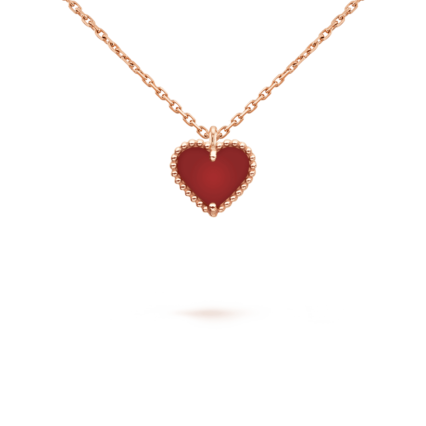 [Eternal Jewelry]SWEET CLOVER CARNELIAN HEART NECKLACE