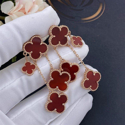 [Eternal Jewelry]CLOVER EARRINGS CARNELIAN 4 MOTIFS PINK GOLD