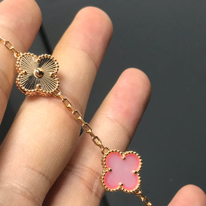 [Eternal Jewelry]CLOVER BRACELET 5 MOTIF PINK AND PINK GOLD