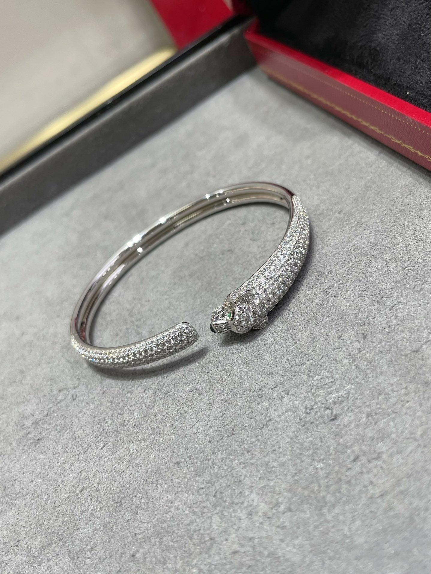[Eternal Jewelry]PANTHERE FULL DIAMOND OPEN BRACELET