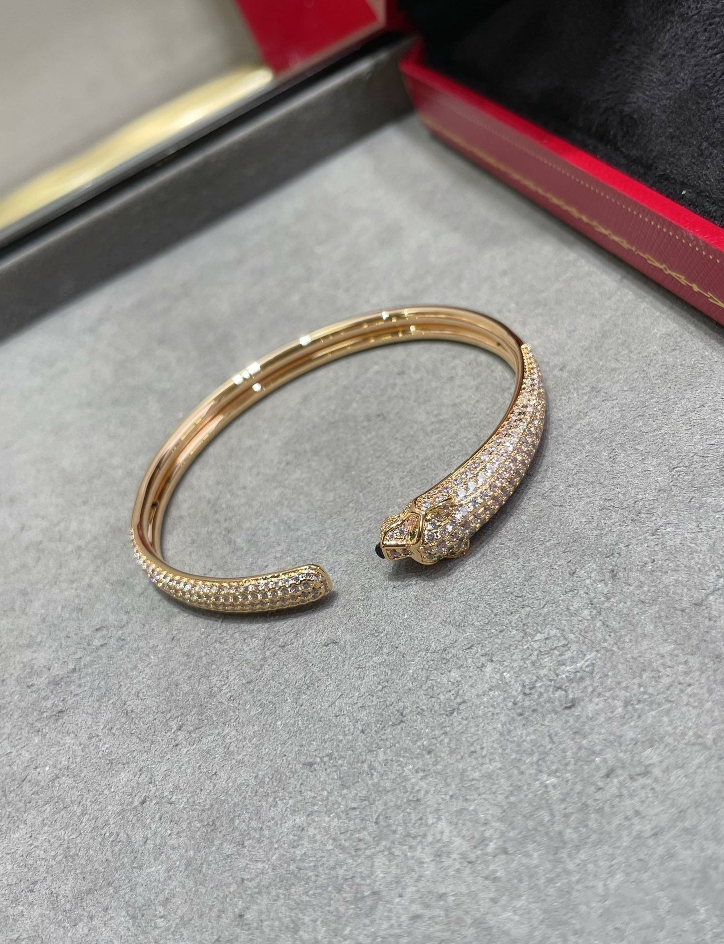 [Eternal Jewelry]PANTHERE FULL DIAMOND OPEN BRACELET