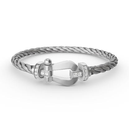 [Eternal Jewelry]FORCE LARGE HORSESHOE HALF DIAMOND BRACELET SILVER