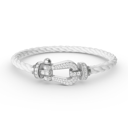 [Eternal Jewelry]FORCE LARGE HORSESHOE FULL DIAMOND BRACELET SILVER
